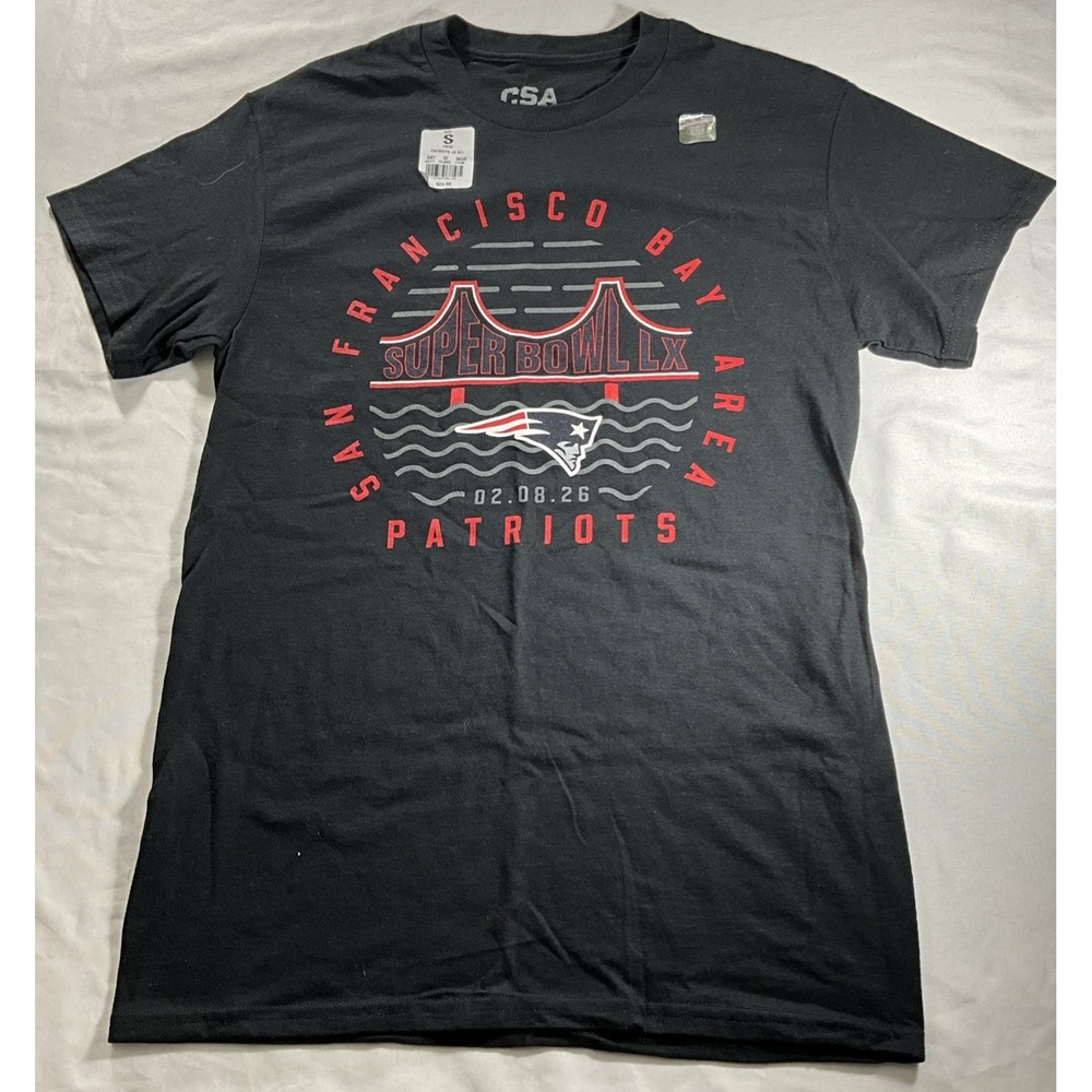 New England Patriots Super Bowl LX Black Shirt Men's Small